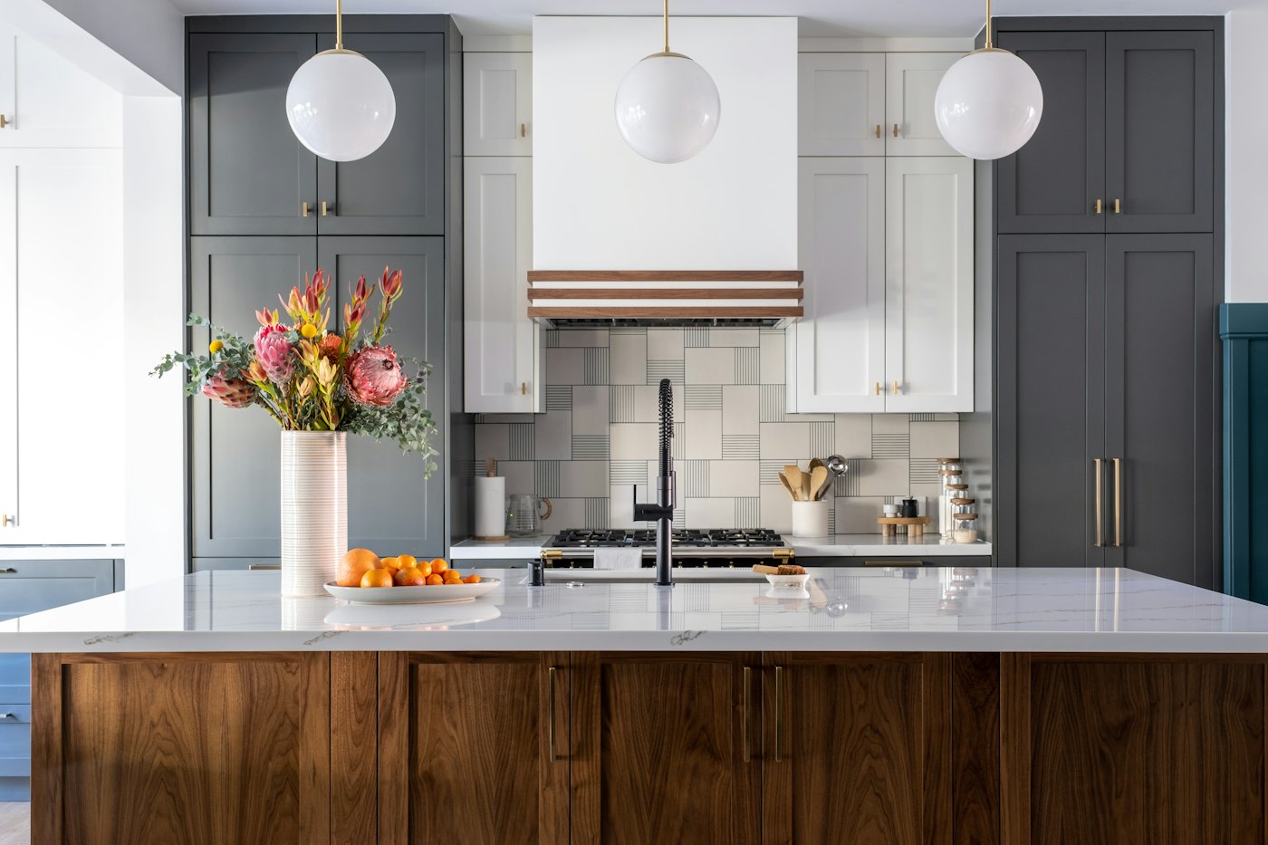 Modern Kitchen with Walnut Island – Kitchens, Richmond Hill